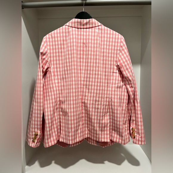 Women's Talbots Pink Gingham Check Blazer Jacket Size 16W plus size - Picture 7 of 9